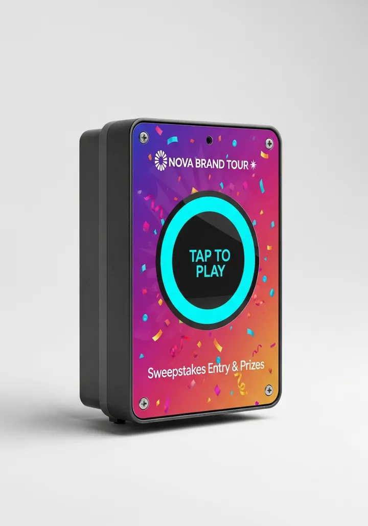AXIS Port wrapped as a Nova Brand Tour tap-to-play sweepstakes reader