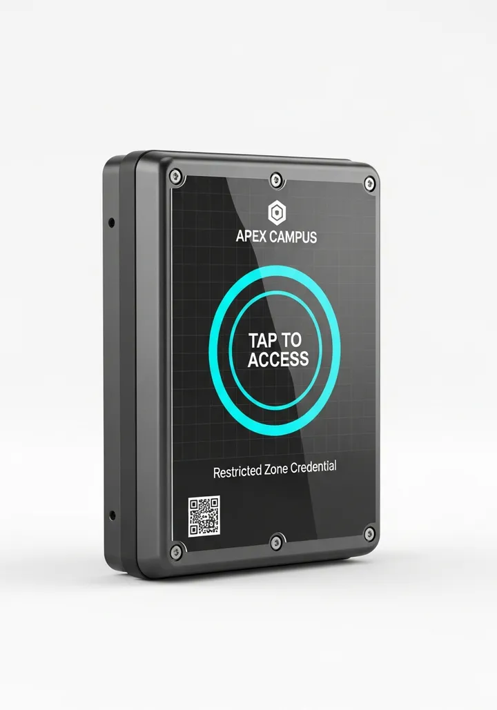 AXIS Port wrapped as an Apex Campus restricted-zone tap credential reader
