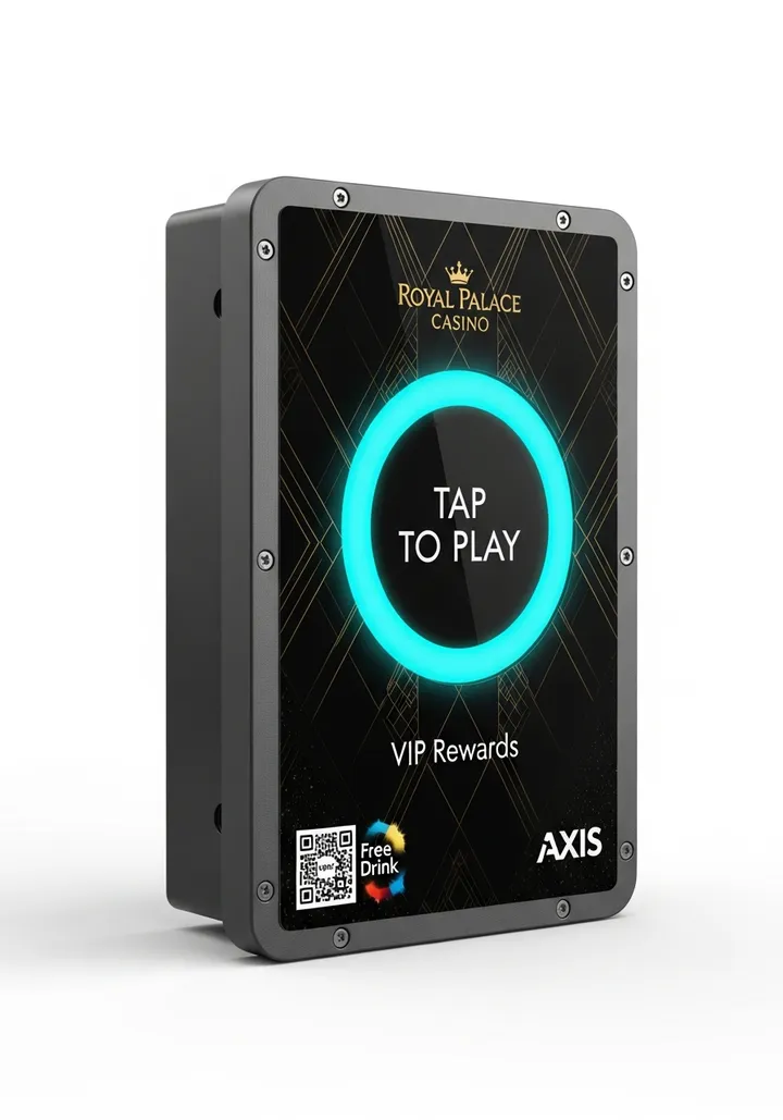 AXIS Port wrapped as a Royal Palace Casino VIP rewards tap reader