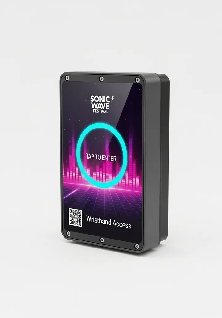 AXIS Port wrapped as a Sonic Wave Festival wristband tap reader